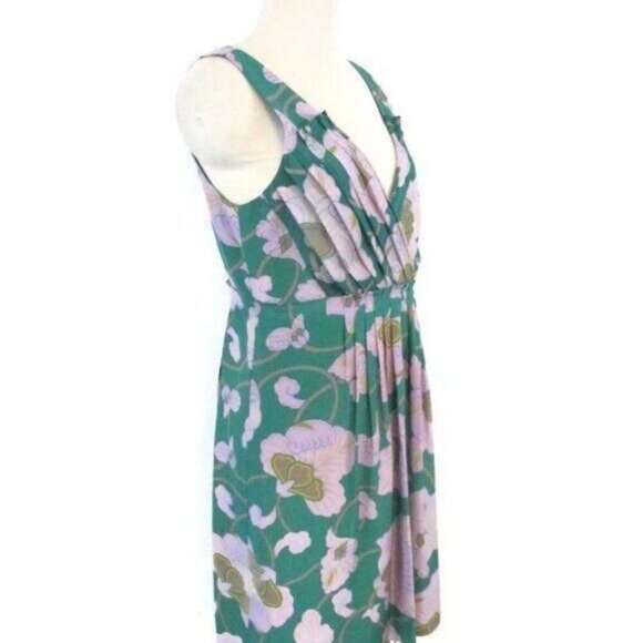 Tibi Green Pink Floral Silk Spring Dress size 10 - Picture 2 of 5